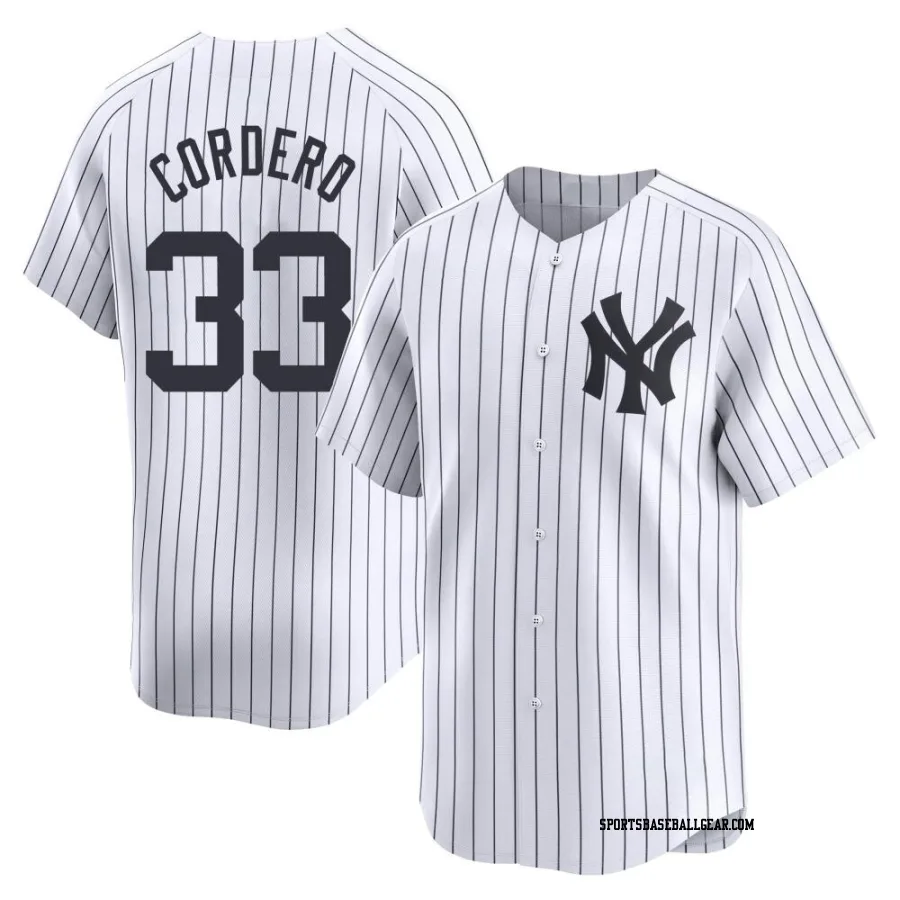 Franchy Cordero Men's New York Yankees White Limited Yankee Home Jersey