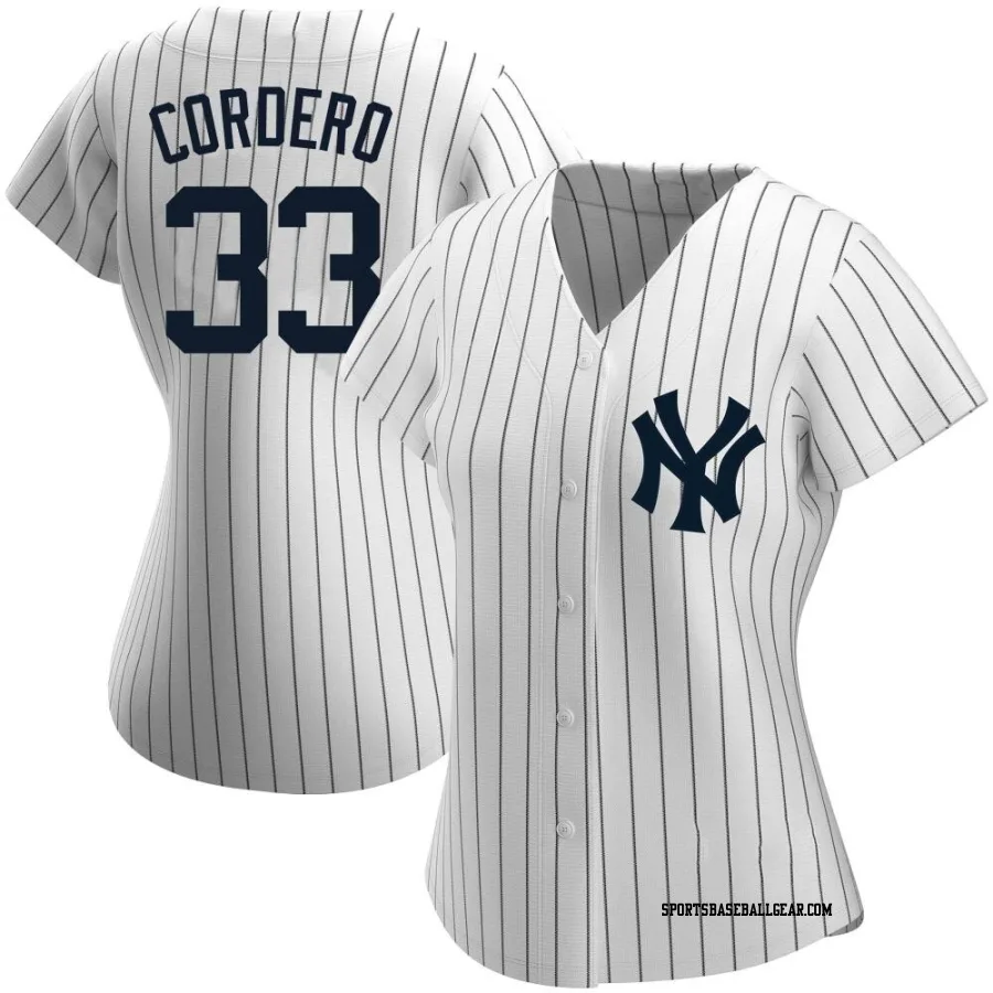 Franchy Cordero Women's New York Yankees White Replica Home Name Jersey