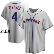 Francisco Alvarez Men's New York Mets Gray Replica Road Jersey