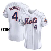 Francisco Alvarez Men's New York Mets White Elite Home Patch Jersey