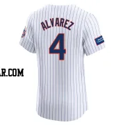 Francisco Alvarez Men's New York Mets White Elite Home Patch Jersey