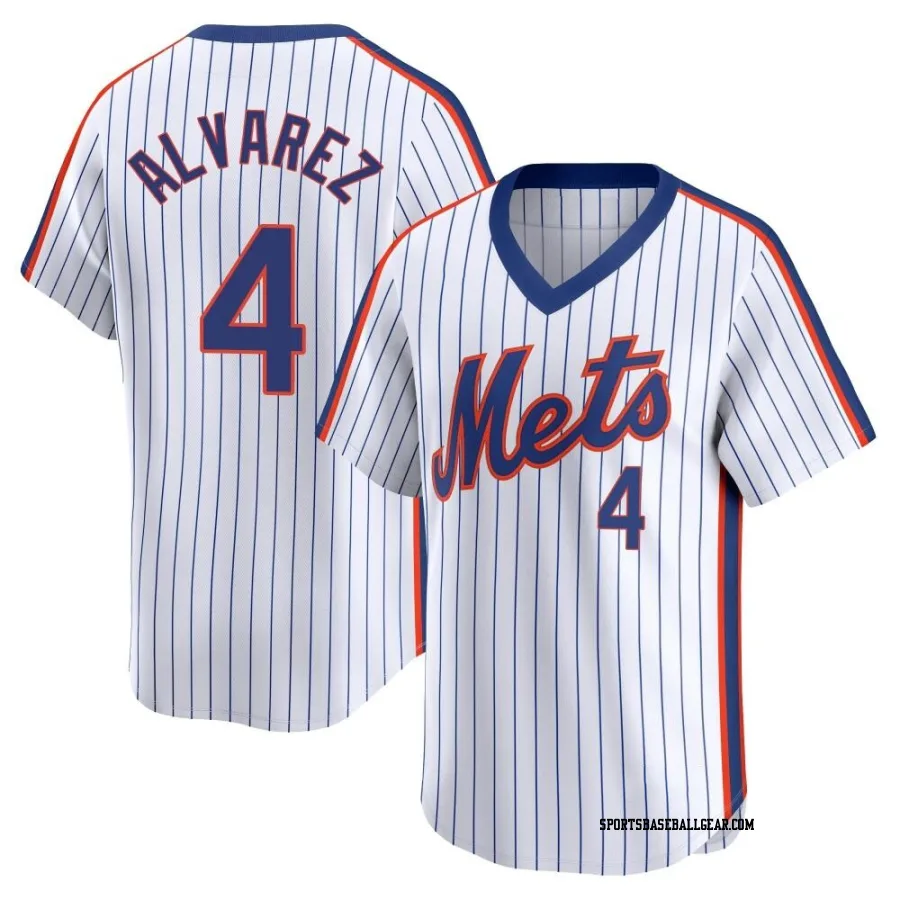 Francisco Alvarez Men's New York Mets White Limited Cooperstown Collection Jersey