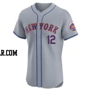 Francisco Lindor Men's New York Mets Gray Elite Road Jersey