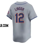 Francisco Lindor Men's New York Mets Gray Limited Away Jersey