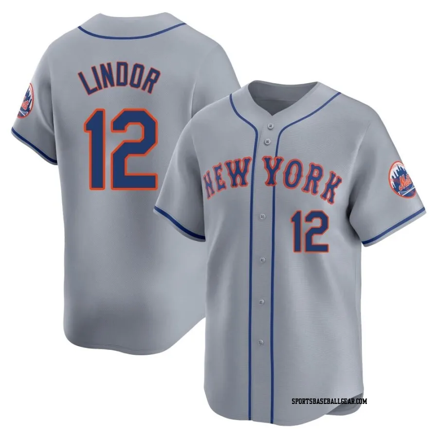 Francisco Lindor Men's New York Mets Gray Limited Away Jersey