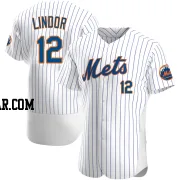 Francisco Lindor Men's New York Mets White Authentic Home Jersey