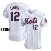 Francisco Lindor Men's New York Mets White Elite Home Jersey