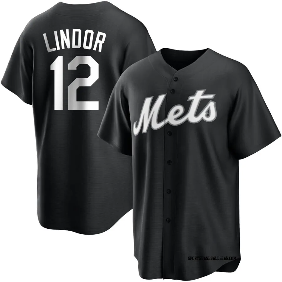 Francisco Lindor Youth New York Mets Black/White Replica Jersey