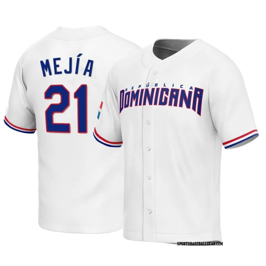 Francisco Mejia Men's Dominican Republic Baseball White Replica 2023 World Baseball Classic Jersey