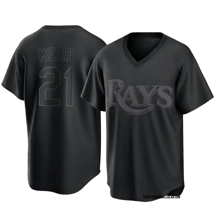 Francisco Mejia Men's Tampa Bay Rays Black Replica Pitch Fashion Jersey