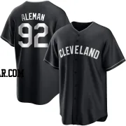 Franco Aleman Men's Cleveland Guardians Black/White Replica Jersey