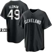 Franco Aleman Men's Cleveland Guardians Black/White Replica Jersey