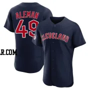 Franco Aleman Men's Cleveland Guardians Navy Authentic Alternate Jersey