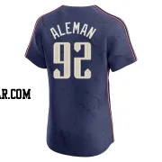 Franco Aleman Men's Cleveland Guardians Navy Elite 2024 City Connect Jersey