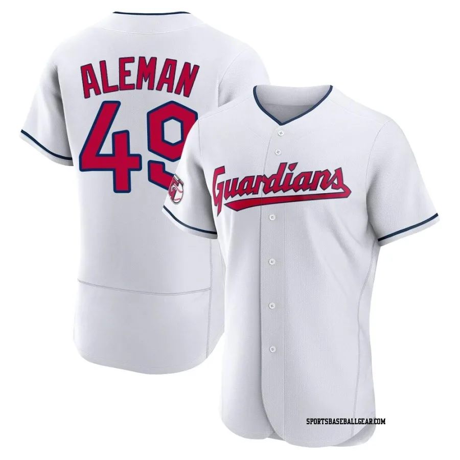 Franco Aleman Men's Cleveland Guardians White Authentic Home Jersey