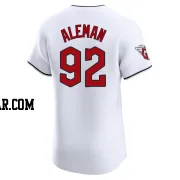 Franco Aleman Men's Cleveland Guardians White Elite Home Jersey