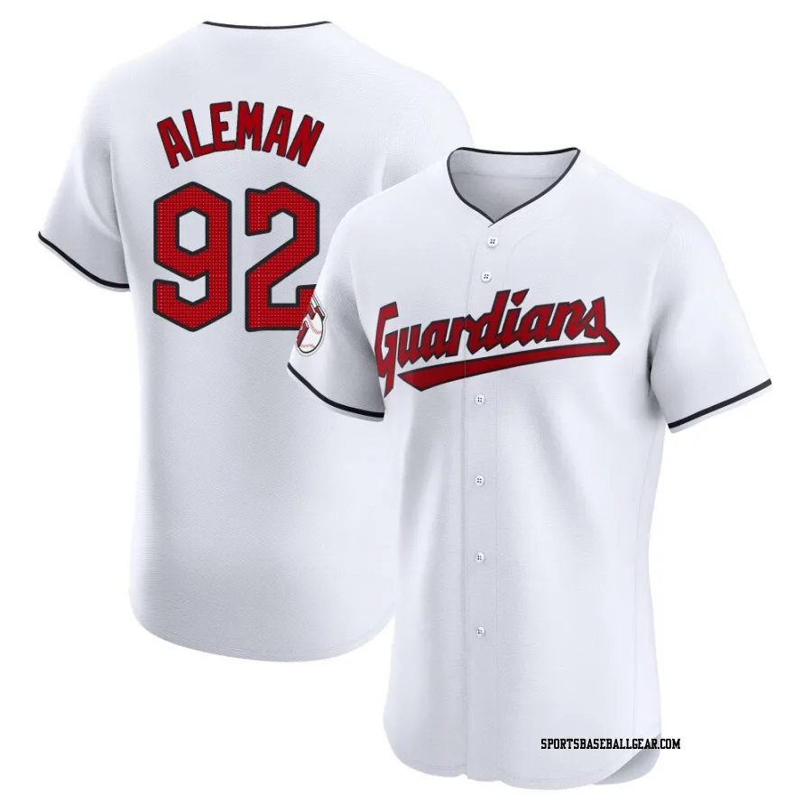 Franco Aleman Men's Cleveland Guardians White Elite Home Jersey