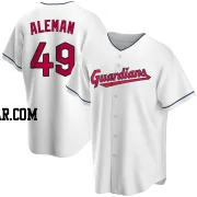 Franco Aleman Men's Cleveland Guardians White Replica Home Jersey