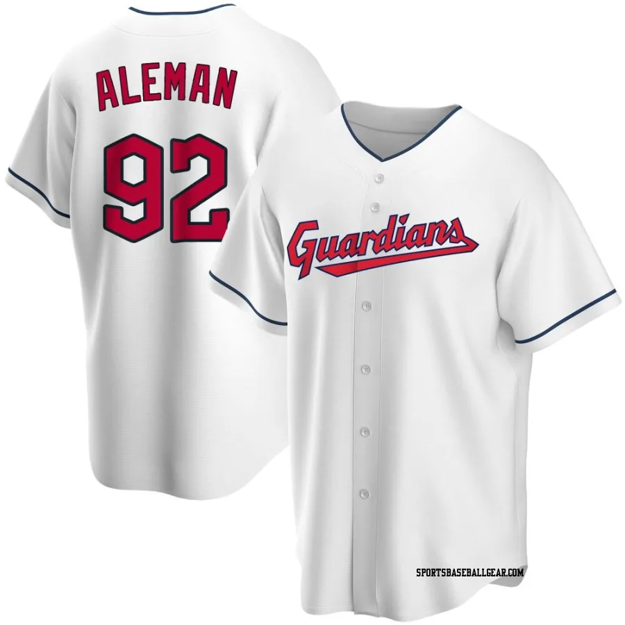 Franco Aleman Men's Cleveland Guardians White Replica Home Jersey