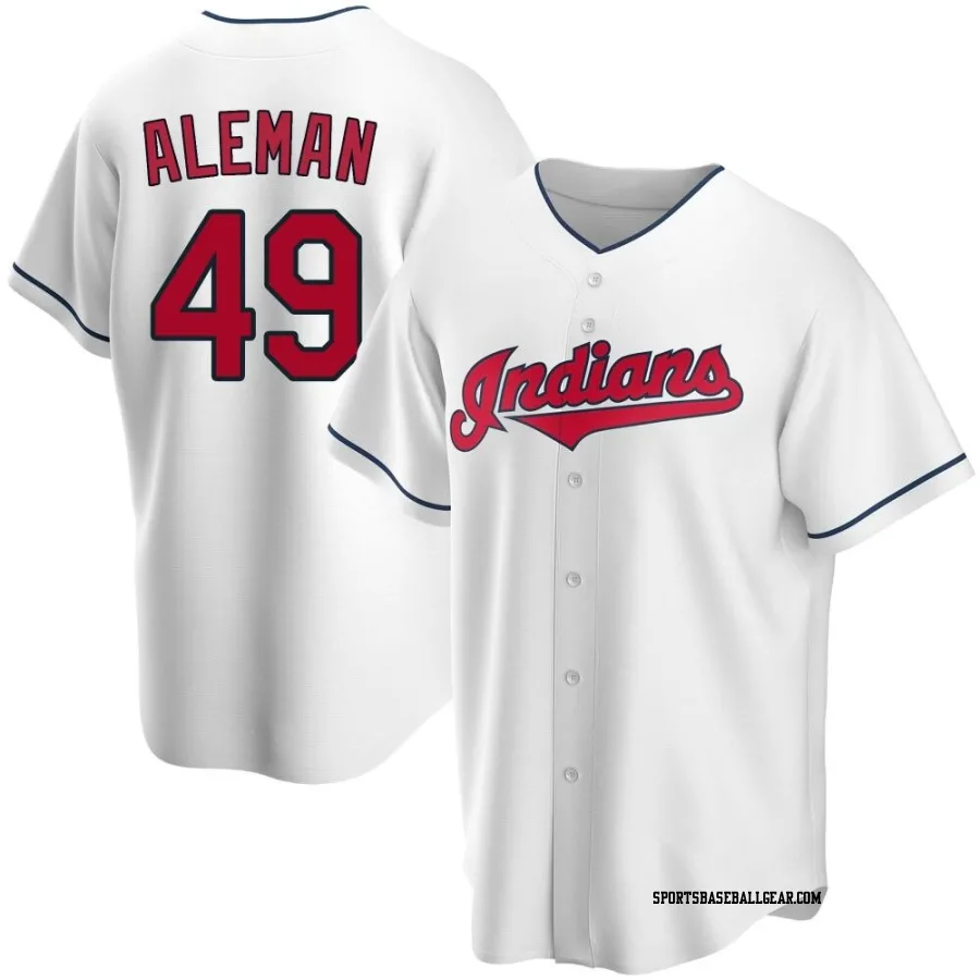 Franco Aleman Men's Cleveland Guardians White Replica Home Jersey