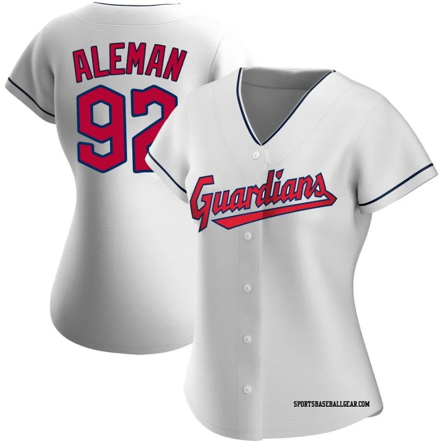 Franco Aleman Women's Cleveland Guardians White Authentic Home Jersey