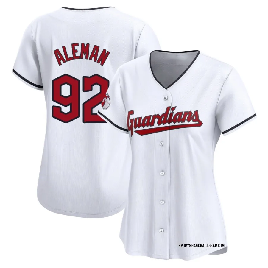 Franco Aleman Women's Cleveland Guardians White Limited Home Jersey