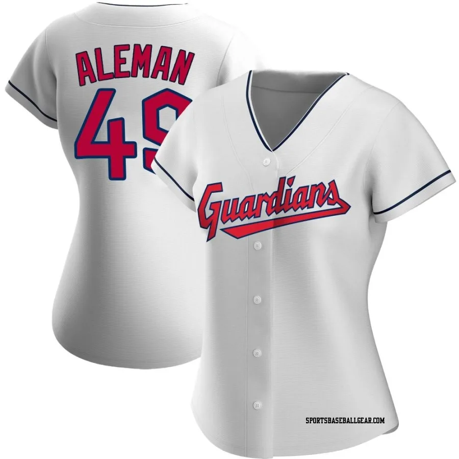 Franco Aleman Women's Cleveland Guardians White Replica Home Jersey