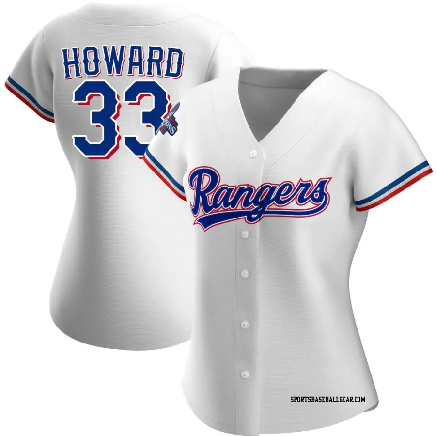 Frank Howard Women's Texas Rangers White Authentic Home 2023 World Series Champions Jersey