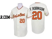 Frank Robinson Men's Baltimore Orioles White Replica Throwback Jersey