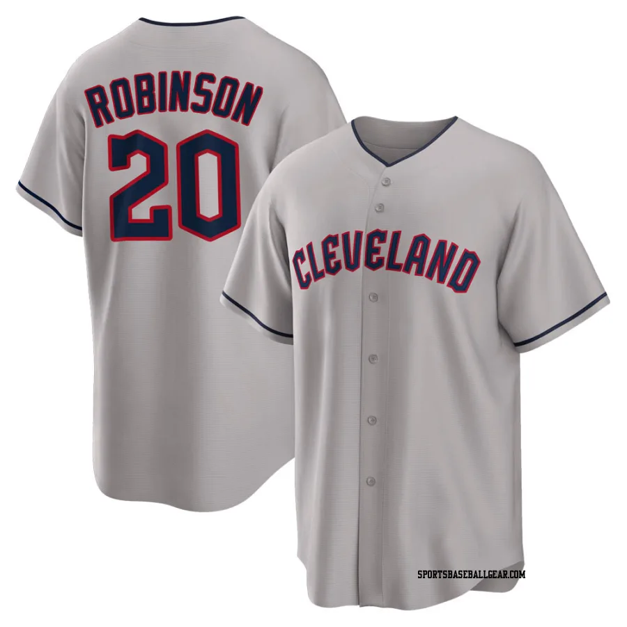 Frank Robinson Men's Cleveland Guardians Gray Replica Road Jersey