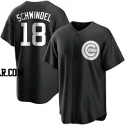 Frank Schwindel Men's Chicago Cubs Black/White Replica Jersey