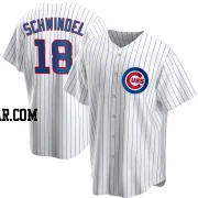 Frank Schwindel Men's Chicago Cubs White Replica Home Jersey