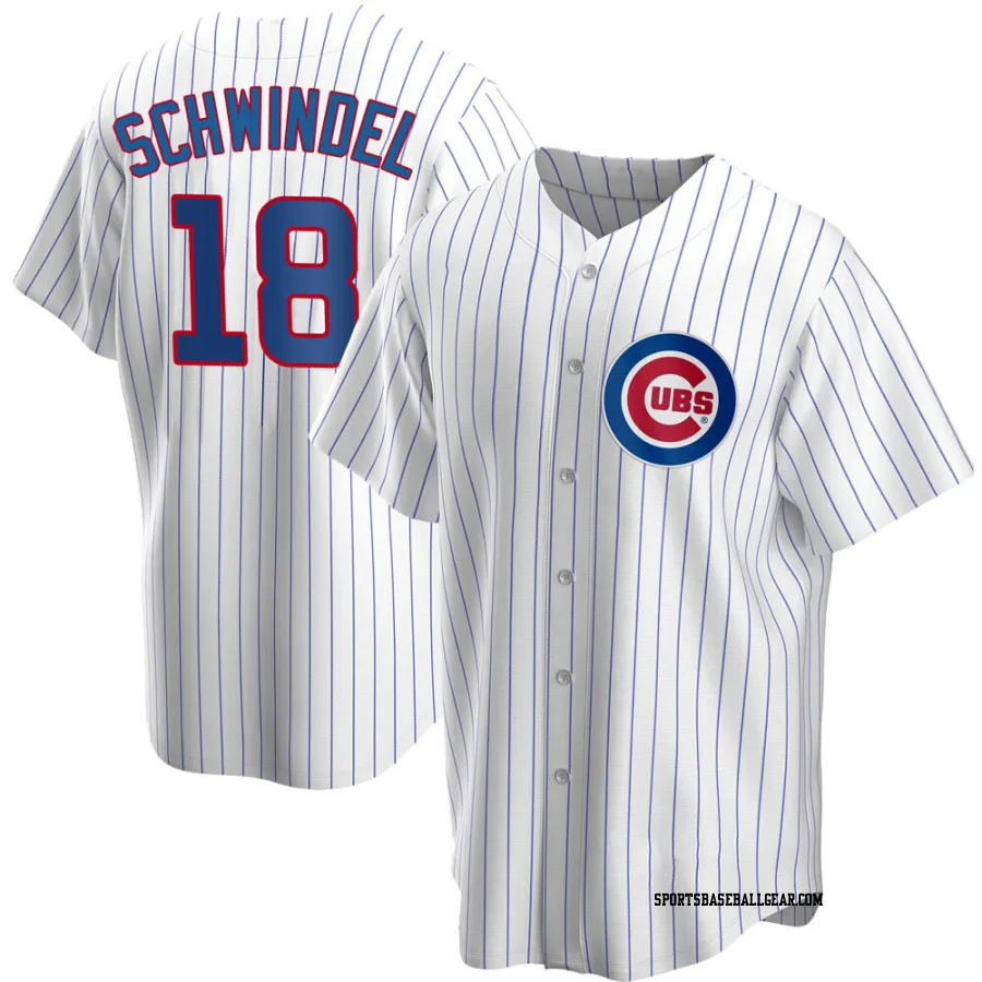 Frank Schwindel Men's Chicago Cubs White Replica Home Jersey