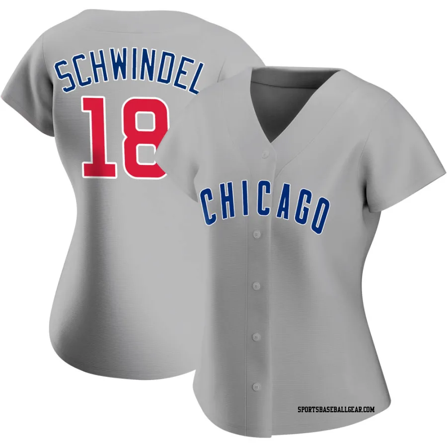 Frank Schwindel Women's Chicago Cubs Gray Authentic Road Jersey