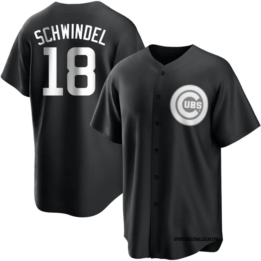 Frank Schwindel Youth Chicago Cubs Black/White Replica Jersey