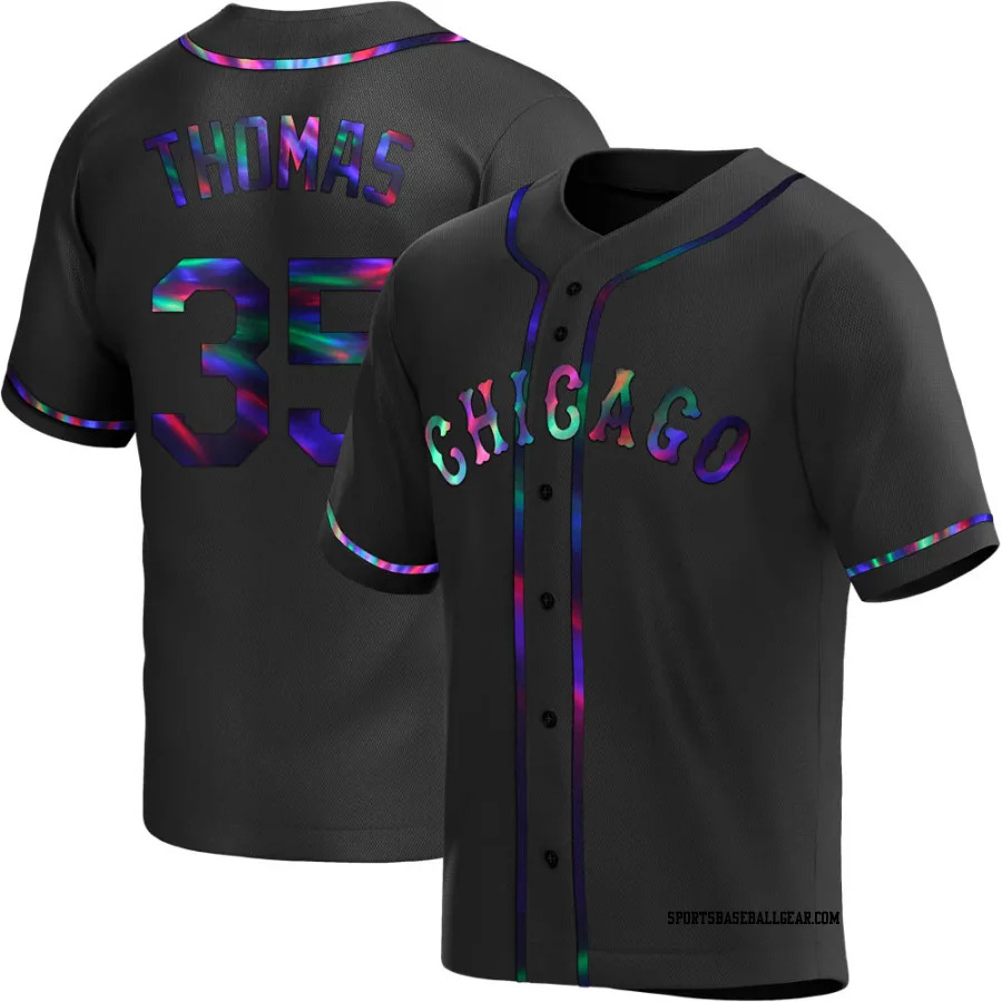 Frank Thomas Men's Chicago White Sox Black Holographic Replica Alternate Jersey