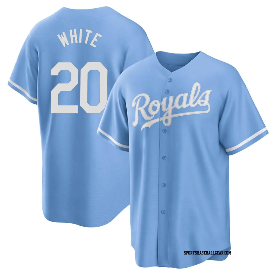 Frank White Men's Kansas City Royals Light Blue Replica 2022 Alternate Jersey