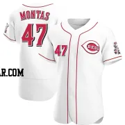 Frankie Montas Men's Cincinnati Reds White Authentic Home Jersey