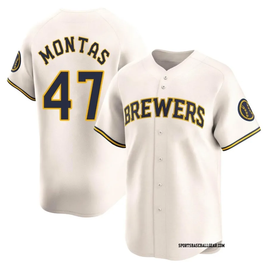 Frankie Montas Men's Milwaukee Brewers Cream Limited Home Jersey