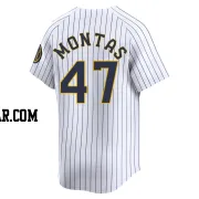 Frankie Montas Men's Milwaukee Brewers White Limited Alternate Jersey