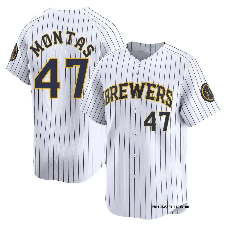 Frankie Montas Men's Milwaukee Brewers White Limited Alternate Jersey