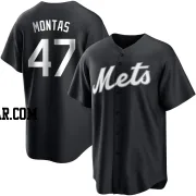 Frankie Montas Men's New York Mets Black/White Replica Jersey