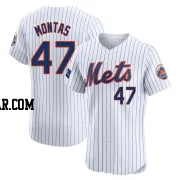 Frankie Montas Men's New York Mets White Elite Home Patch Jersey