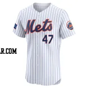 Frankie Montas Men's New York Mets White Elite Home Patch Jersey