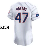 Frankie Montas Men's New York Mets White Elite Home Patch Jersey