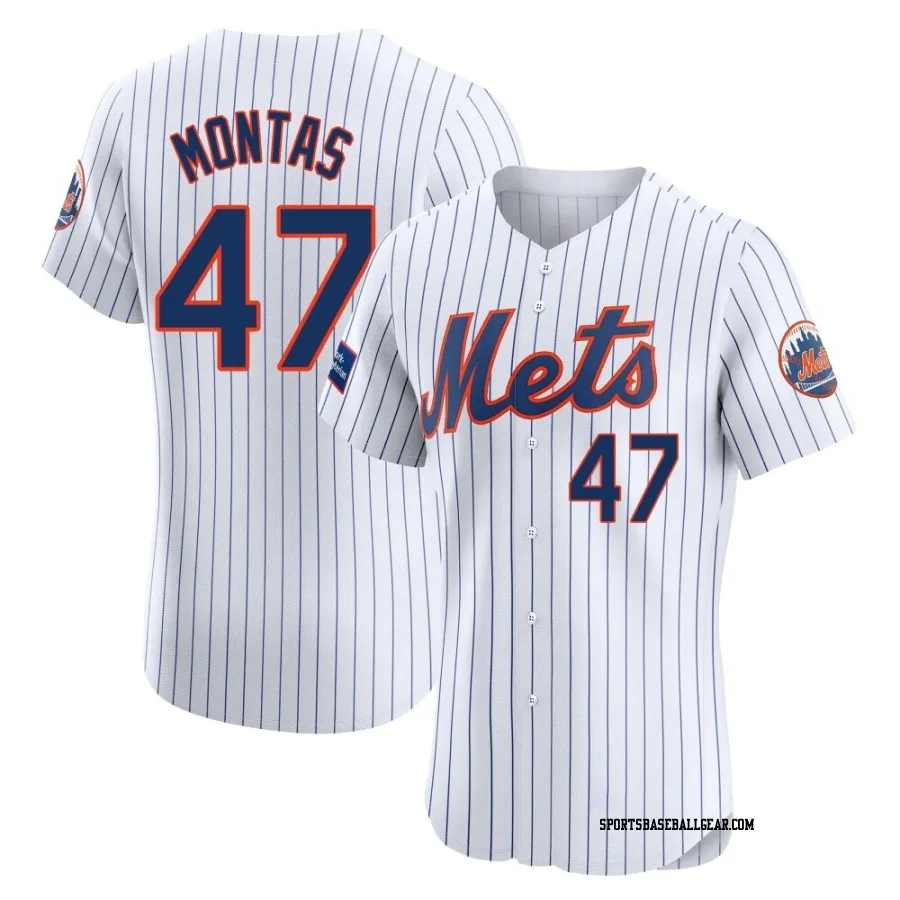 Frankie Montas Men's New York Mets White Elite Home Patch Jersey