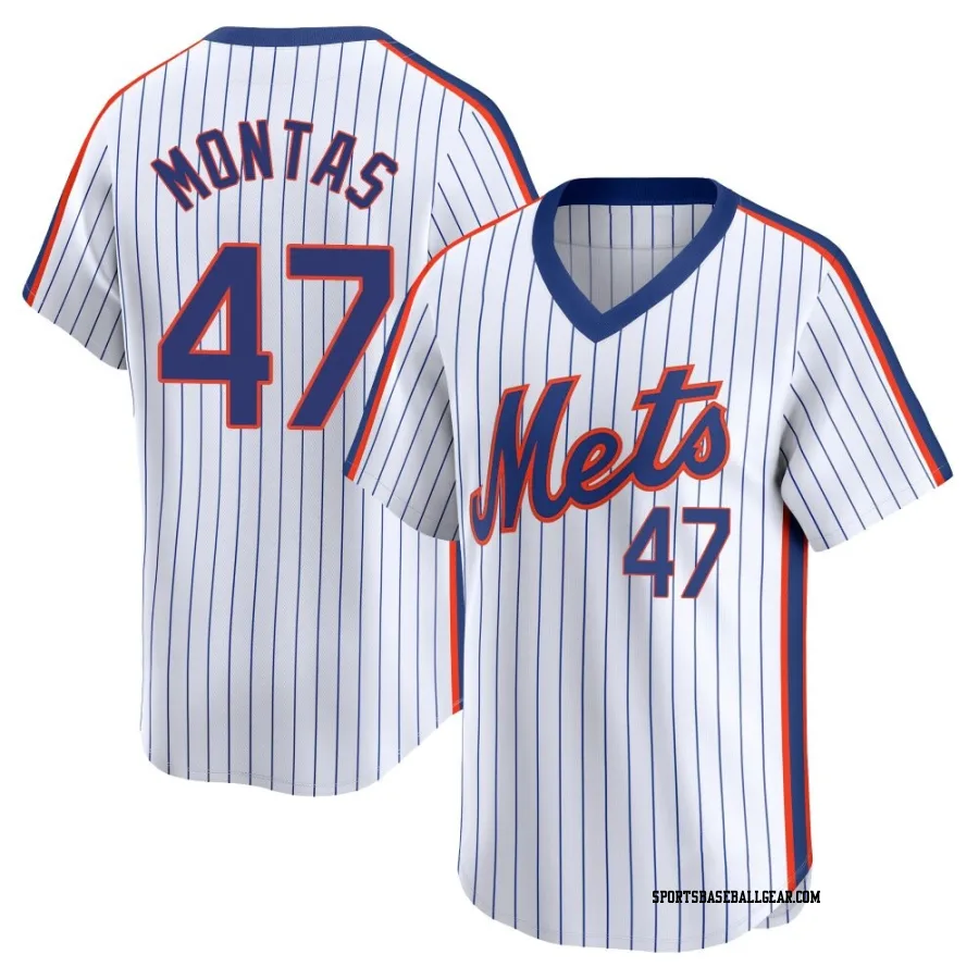 Frankie Montas Men's New York Mets White Limited Cooperstown Collection Jersey