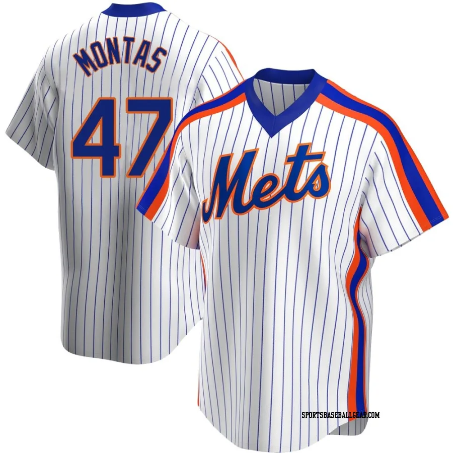 Frankie Montas Men's New York Mets White Replica Home Cooperstown Collection Jersey