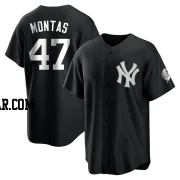 Frankie Montas Men's New York Yankees Black/White Replica Jersey