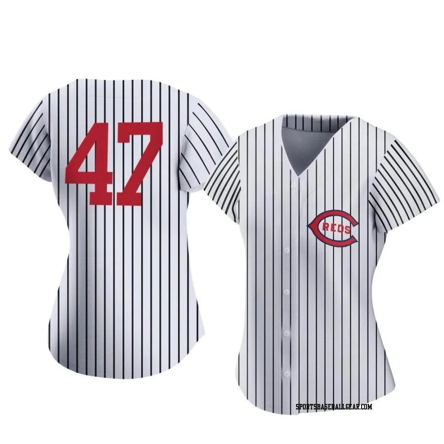 Frankie Montas Women's Cincinnati Reds White Authentic 2022 Field Of Dreams Jersey